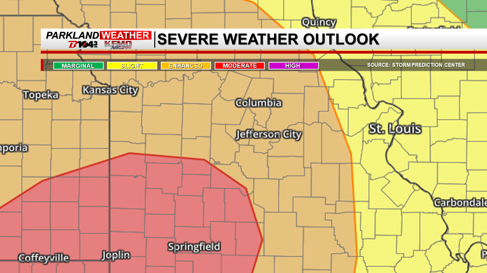 Severe Weather Threat Looms Over the Parkland Monday and Tuesday