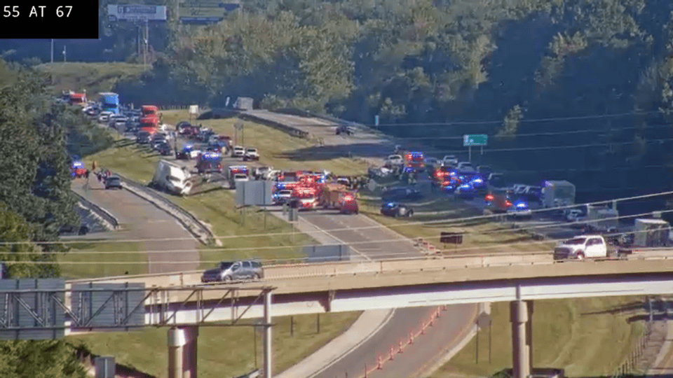 Major Crash Shuts Down Interstate 55 in Crystal City